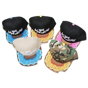 Casquettes hip hop snapback à bord plat avec découpe donut et broderie 3D en relief