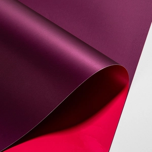 Double-sided pearlescent violet and bright pink floral wrapping paper for bouquet gift