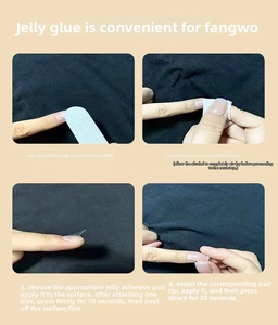Step-by-step tutorial for applying press-on nails using jelly adhesive tabs correctly