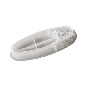Oval floral relief silicone mold for DIY aromatherapy candle cups and resin art crafts