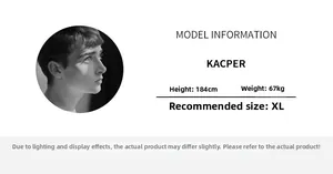 Οδηγός μεγεθών με μοντέλο Kacper 184cm 67kg για αμερικανικό παντελόνι cargo σε XL