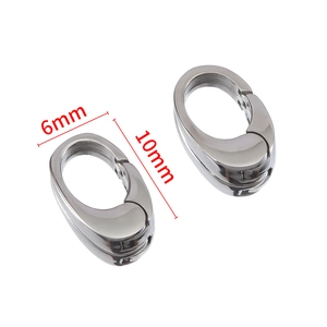 Polished silver stainless steel jewelry clasp in 6mm and 10mm sizes for DIY making