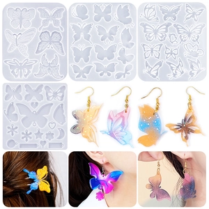 Moule En Silicone Papillon Pour Fabrication De Bijoux En Résine Bricolage Boucle Oreille Pendentif Épingle À Cheveux Transparent Flexible