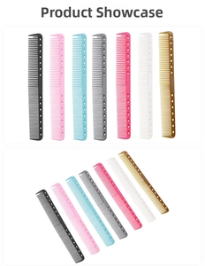 Set of 7 colorful professional hair combs with hollow round ventilation hole design