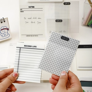 Minimalist Transparent PET Sticky Notes Waterproof Translucent Memo Pads For Office School Grid Lined Stationery
