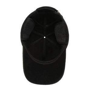 Winter wool blend baseball cap for men with foldaway ear flaps for cold protection