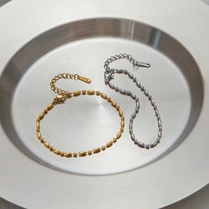 Minimalist stainless steel ball chain bracelets in gold and silver with lobster clasp