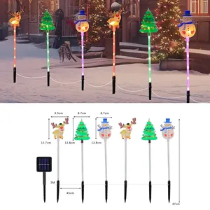 Solar outdoor Christmas garden lights with snowman and reindeer dimensions
