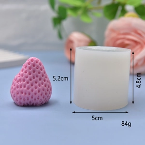 Moule en silicone fraise pour bougies et savons DIY avec dimensions précises