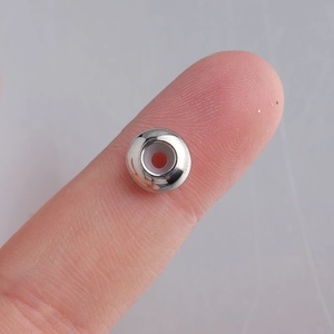 8mm stainless steel positioning bead with rubber ring insert for DIY jewelry making
