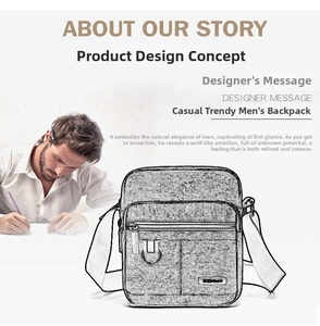 Close-up of water-resistant oxford fabric messenger bag with dual zipper pockets and strap
