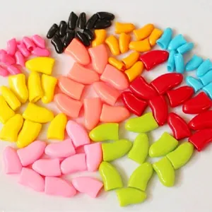 Soft Pet Nail Caps Colorful Silicone Claw Covers For Cats And Dogs Anti Scratching Furniture Protection With Adhesive Glue