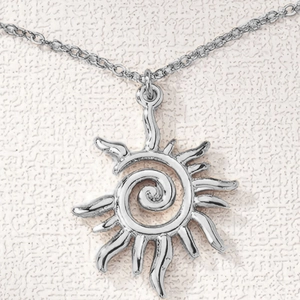 Retro Alloy Sun Swirl Pendant Necklace Ethnic Spiral Design Totem Style Fashion Jewelry For Men And Women