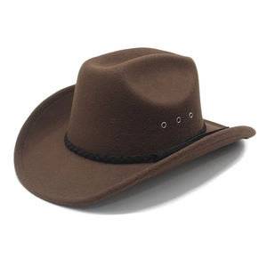 Western Cowboy Hut Breite Krempe Filzwolle Atmungsaktiv Metall Luftlöcher Vintage Ethnischen Stil Outdoor Sonnenschutz Unisex