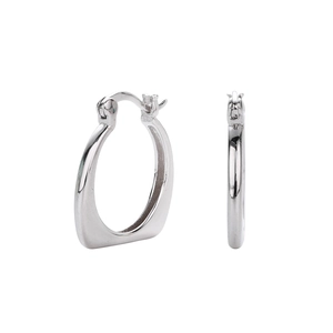 Boucles d'oreilles créoles géométriques en argent sterling S925 pour femmes