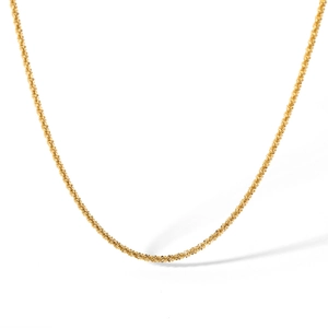 Fashionable 18K gold plated stainless steel necklace with sparkling frosted texture