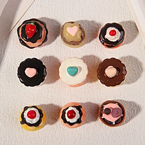 Detailed grid of resin vanilla chocolate cupcakes for DIY cream glue craft decorations