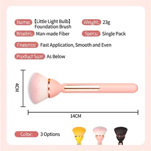 Lollipop makeup brushes with gold rim and gradient pink bristles for powder application