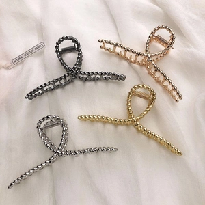 French style metal hair claw clips in black, rose gold, gold and silver finish
