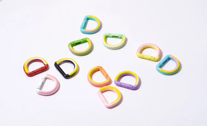 Colorful D-ring spring clasps in macaron shades for DIY keychains and bag accessories