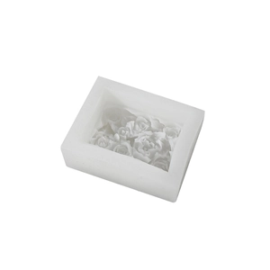 Stampo rettangolare in silicone con motivi di rose 3D per candele e saponi fai-da-te