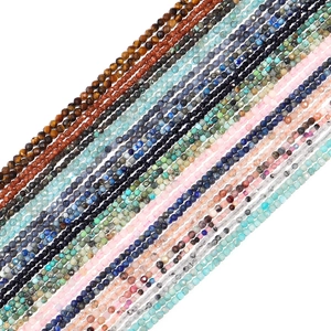 Faceted natural gemstone beads in multiple colors for DIY jewelry making