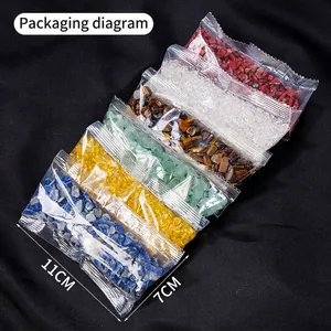 Assorted natural crystal stones for healing in 11x7cm individual packaging bags