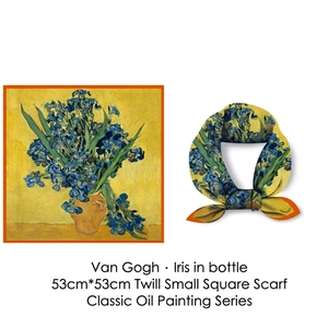 Van Gogh Irises oil painting silk scarf square neckerchief 53x53cm twill fabric scarf