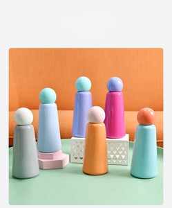 Detailed view of 304 stainless steel insulated bottles in six vibrant candy colors