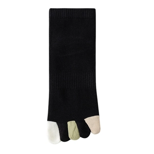 Herren Zehensocken aus Baumwolle in Schwarz mit modischem Trikolore Zehendesign