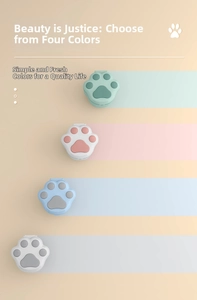 Cute cat paw storage boxes in mint green pink blue and white colors with textured lid design