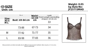 Detaillierte Größentabelle für Damen Leopard Print Camisole in den Größen XS bis L
