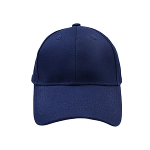 Classic dark blue six-panel cotton baseball cap for adults and kids in solid navy color