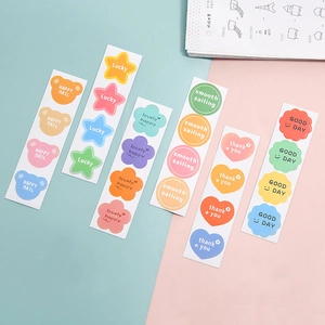 Cartoon Waterproof Self Adhesive Stickers Decorative Labels Heart Star Bear Shapes Scrapbooking DIY Journaling Gift Sealing