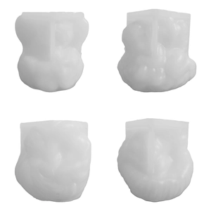 Set of four translucent silicone molds for DIY angel wing and seashell candles with wavy textures