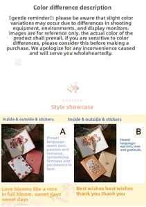 3D pop-up flower cards set including envelopes and stickers on dark wood background