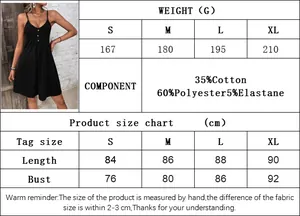 Detailed size guide and fabric composition for this knit V-neck sleeveless dress
