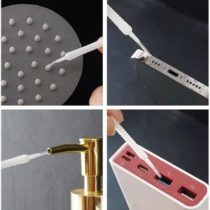 Multipurpose gap cleaning brush set for shower heads, phone ports and small crevices