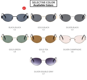 Matrix-Anzeige von Vintage-Cat-Eye-Metall-Sonnenbrillen in sieben Farben für Damen