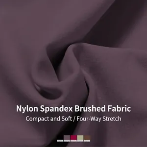 Deep purple-brown brushed athletic set featuring four-way stretch fabric and soft texture