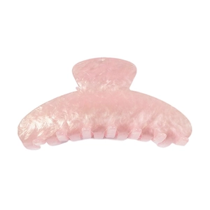 Pink marble texture hair claw clip with large pearlescent design for elegant updos