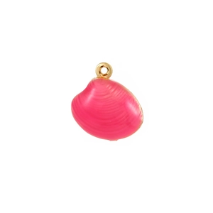 Rosafarbener Muschel-Anhänger mit 14k Gold-Finish und Emaille für DIY-Schmuckherstellung