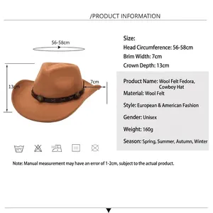 Classic wool fedora hat sizing guide with dimensions for crown height and brim width