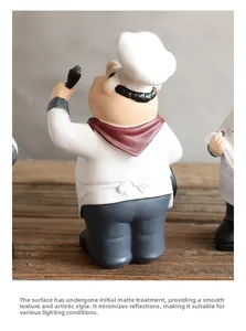 Detailed macro shot of pig chef figurine showing smooth matte resin texture and finish