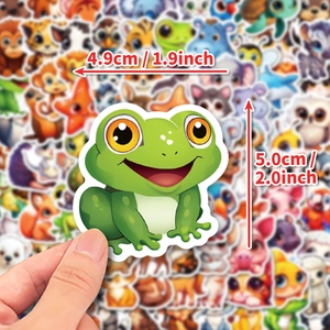 Cute green frog animal sticker made of waterproof material for DIY decoration