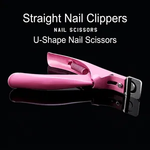Stainless Steel Nail Tip Cutter U Shaped Professional Artificial Fake Nail Clipper Manicure Trimming Tool For Salon