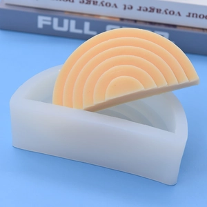 Rainbow step texture silicone mold for handmade cakes, chocolates and scented candles