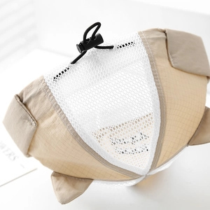 Baby mesh sun hat with breathable fabric and adjustable drawstring for outdoor protection