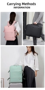 Travel backpack for women, large capacity lightweight business commuter laptop bag for short trips.