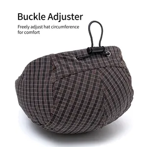 British vintage plaid beret with adjustable drawstring buckle for men and women